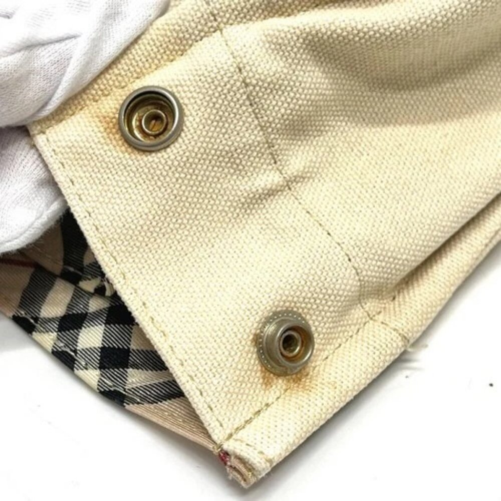 BURBERRY BLUE LABEL Check pattern Bags Hand Bag Tote Bag Canvas Beige - Picture 9 of 16